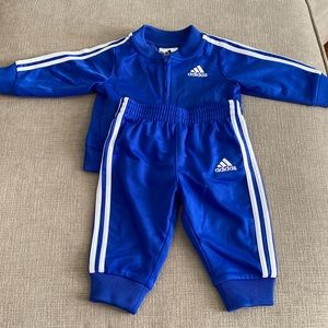 adidas Royal Blue & White Kids Matching Track Set